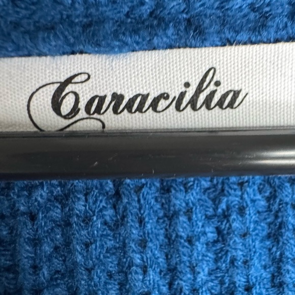 Elegant Blue Button-Up Cable Knit Cardigan - Picture 3 of 3